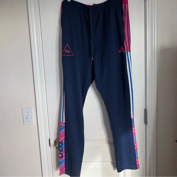 Adidas Mens Tiro HumanRace Track Pant Navy Pink Pharrell Football Soccer - XL - Picture 1 of 8